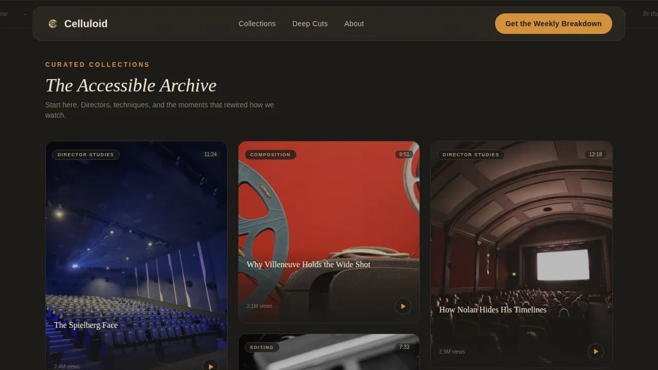 Reel — Cinematic Film Critique Landing Page Template