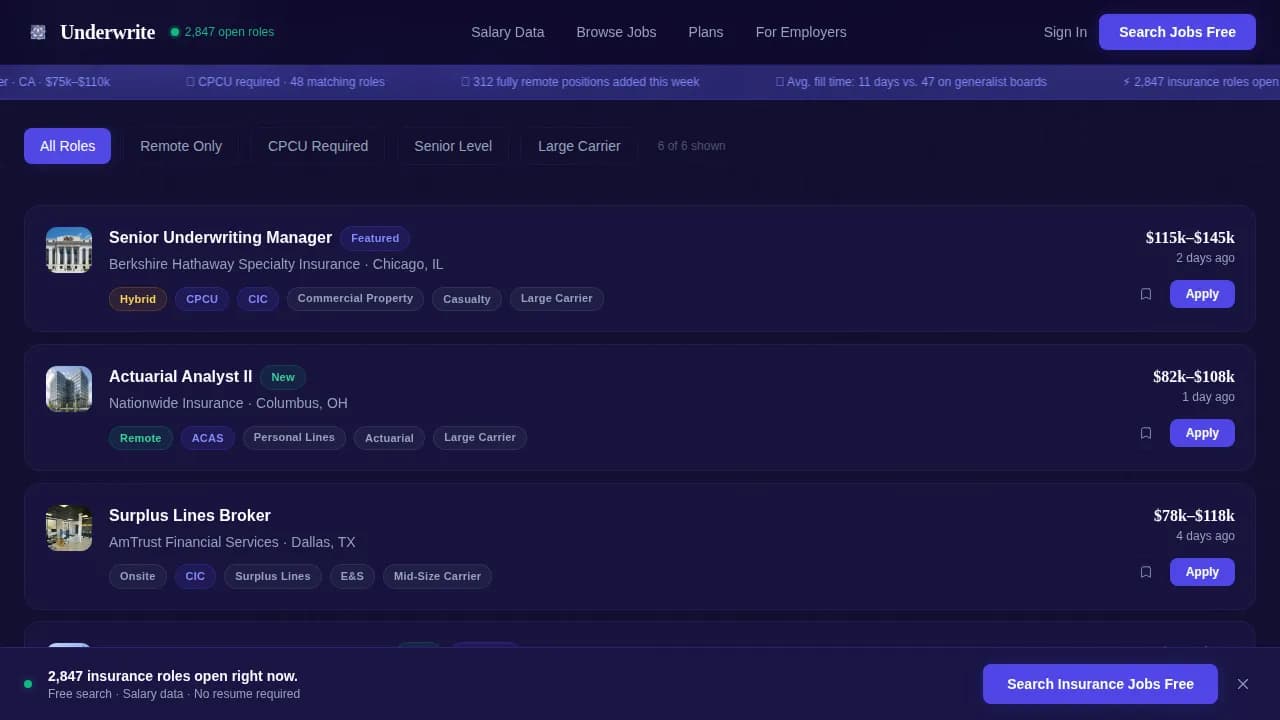 Insurance Digital Presence Careers Website Template