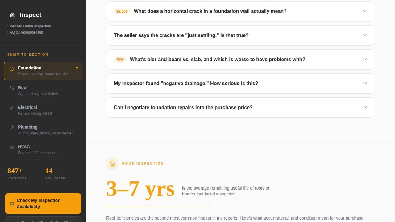 Home Inspector Booking Website Template