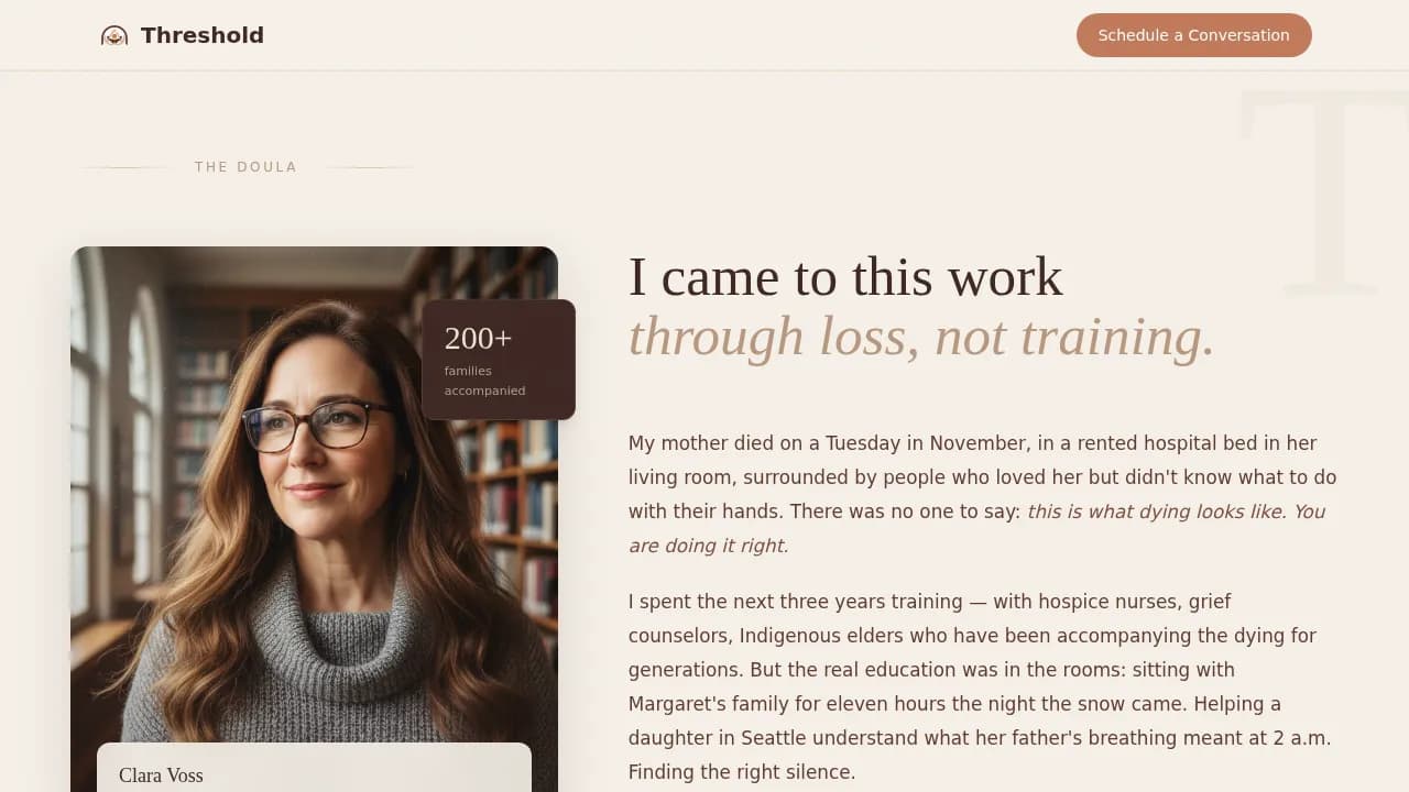 Passage — Dignified End-of-Life Care Landing Page Template