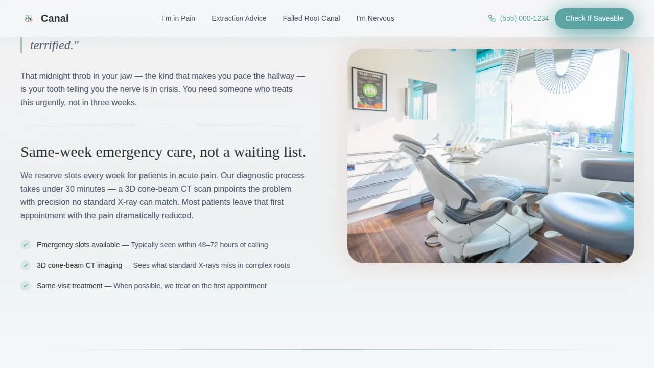 Endodontist Booking Website Template