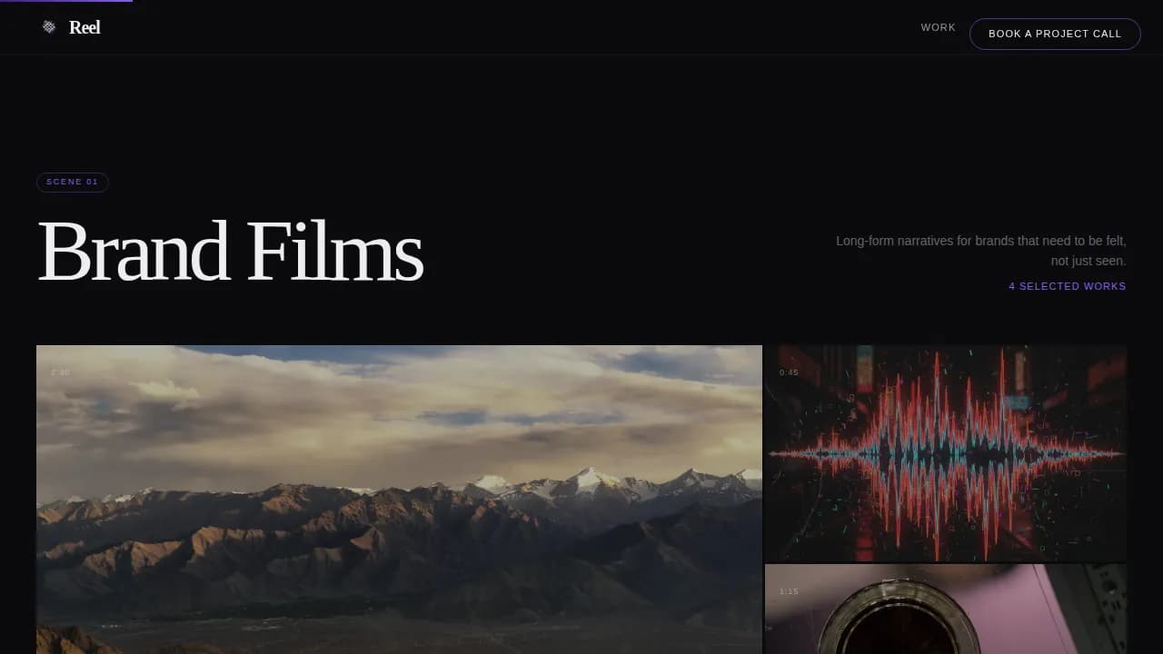 Motion Designer Portfolio Booking Website Template