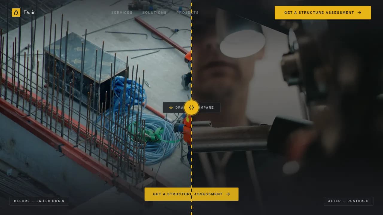 Drain — Industrial Plumbing Solutions Landing Page Template