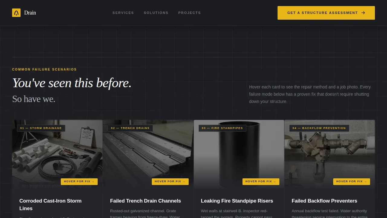 Drain — Industrial Plumbing Solutions Landing Page Template