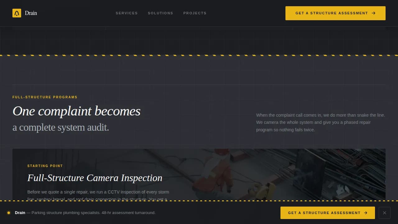 Drain — Industrial Plumbing Solutions Landing Page Template