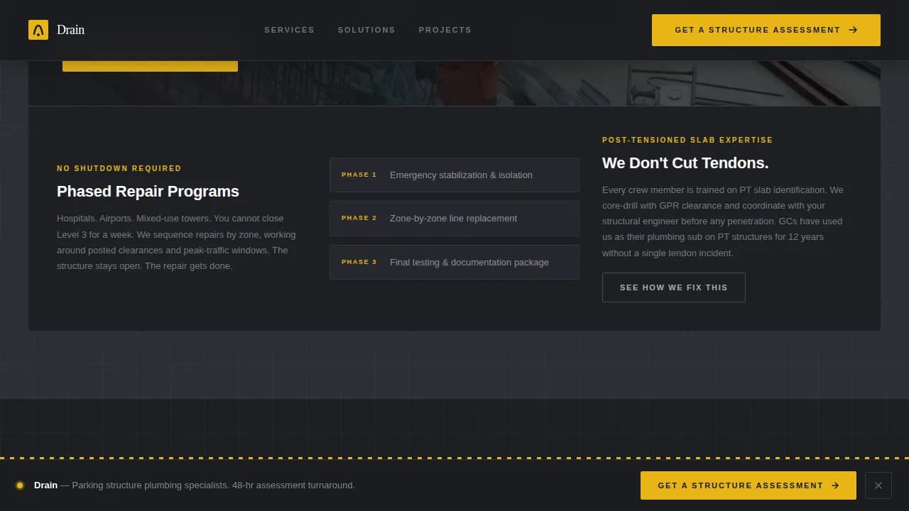 Drain — Industrial Plumbing Solutions Landing Page Template
