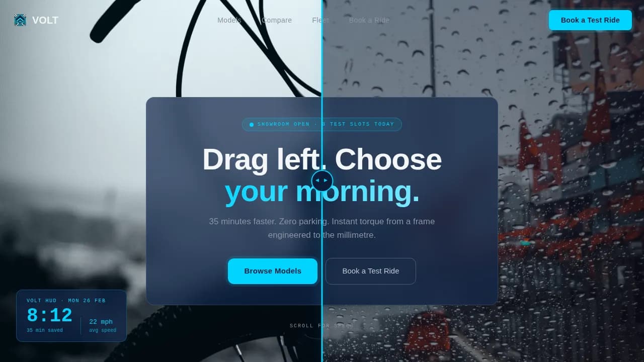Volt — Advanced E-Bike Retail Landing Page Template
