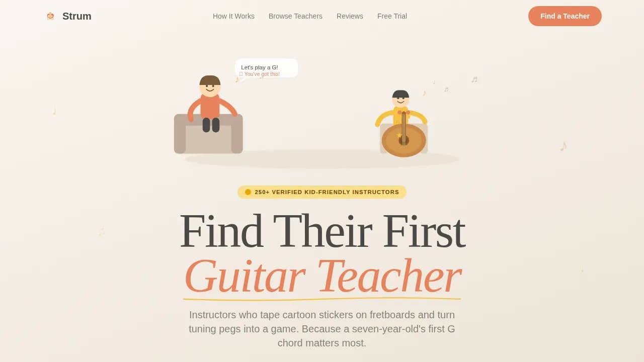 Harmony — Trusted Guitar Instruction Landing Page Template