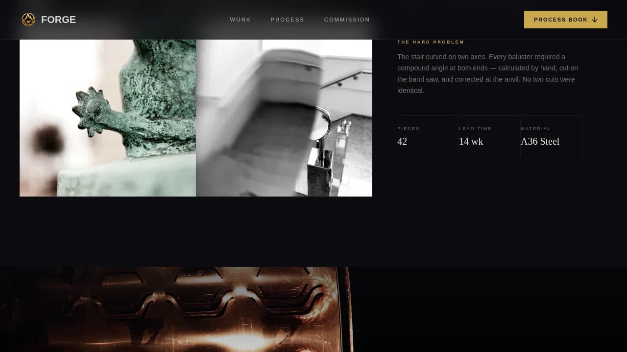 Anvil — Expert Metalsmith Portfolio Landing Page Template