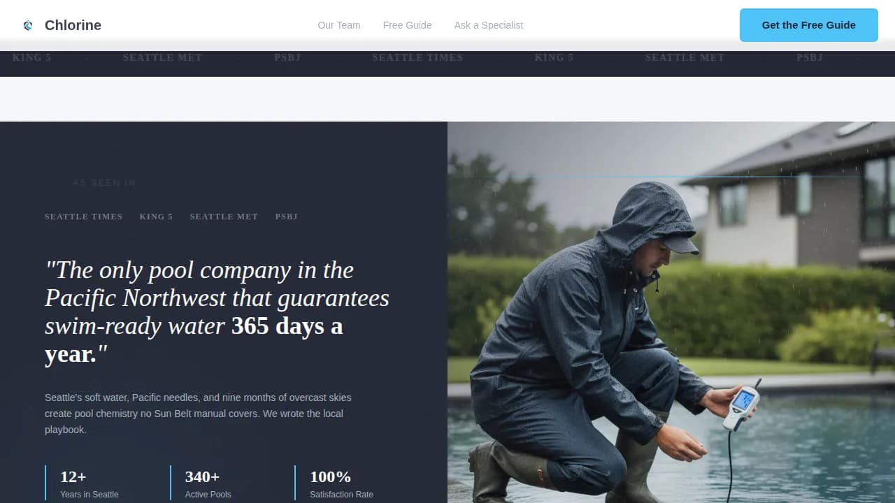 Crystal — Professional Pool Maintenance Landing Page Template