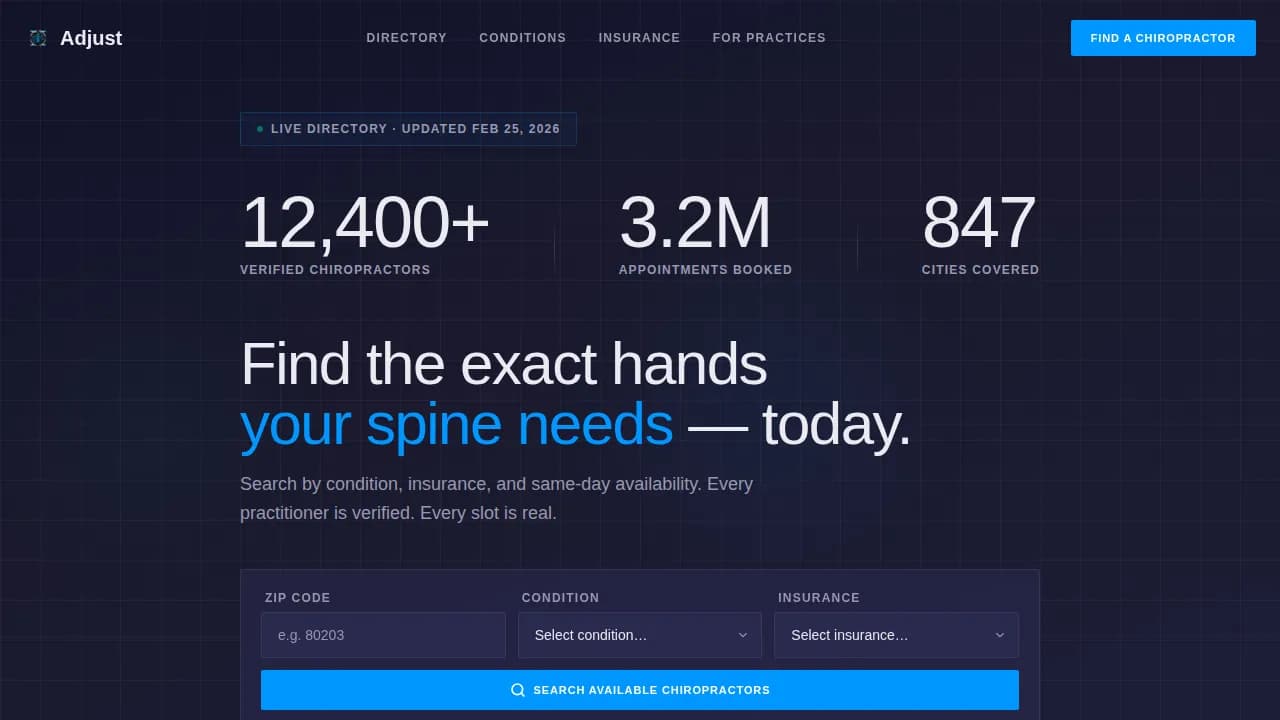 Restore — Comprehensive Spinal Care Landing Page Template