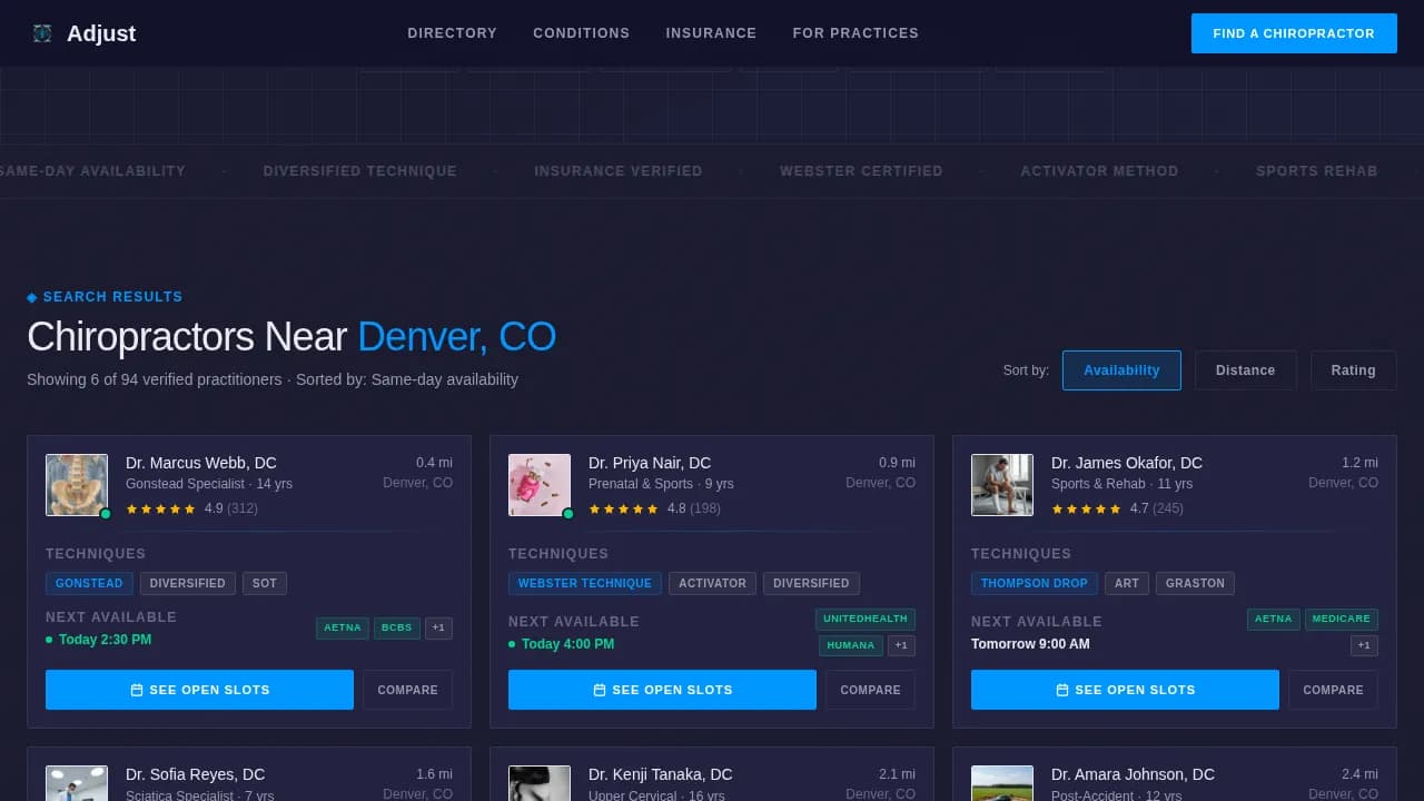 Restore — Comprehensive Spinal Care Landing Page Template