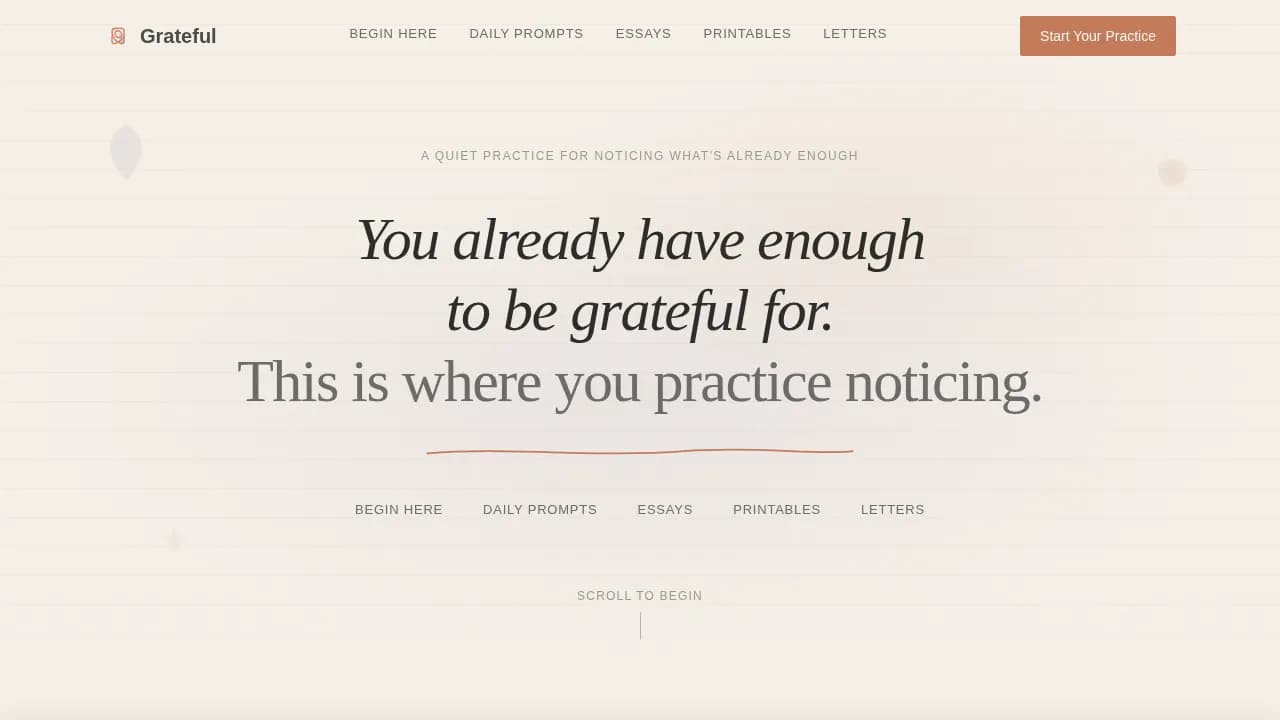 Zenith — Thoughtful Gratitude Journal Landing Page Template