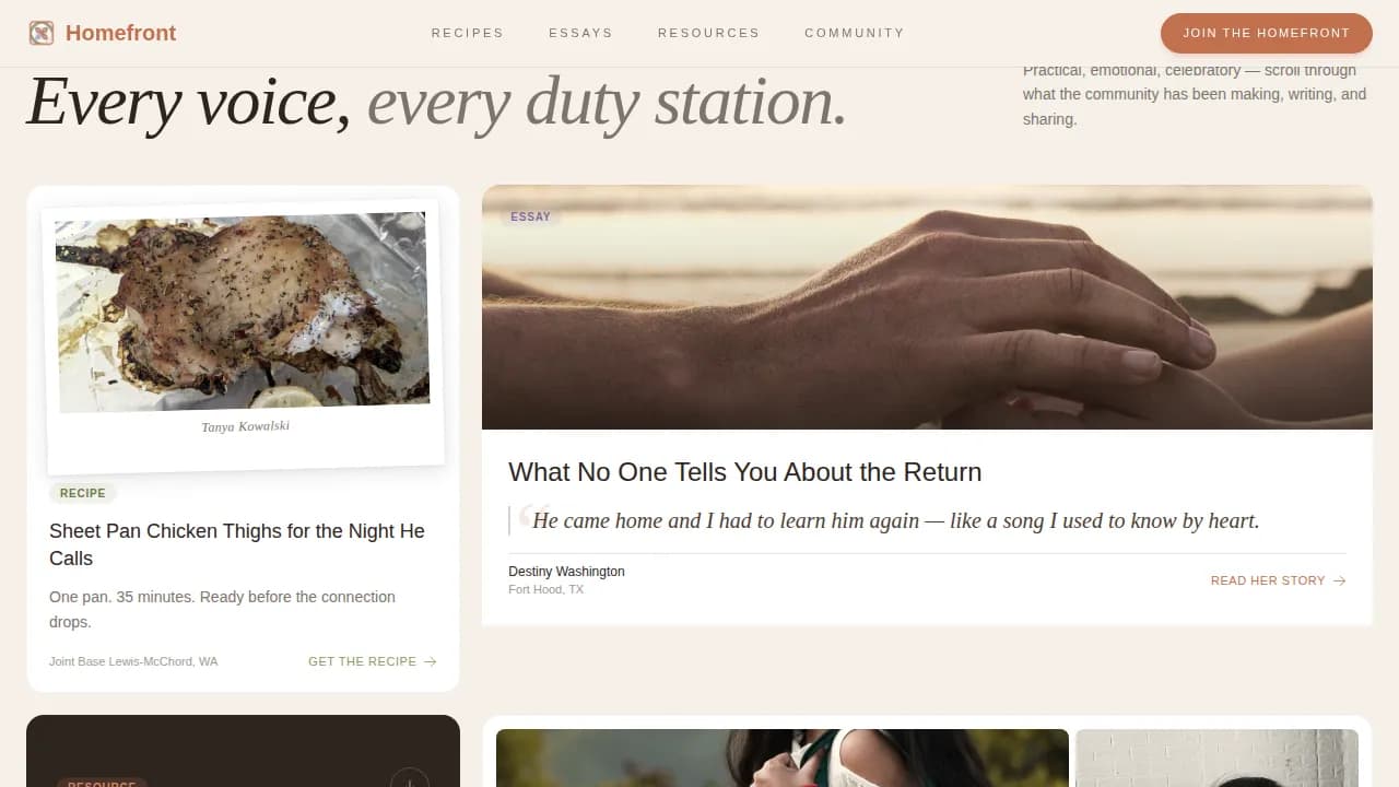 Harbor — Supportive Military Family Landing Page Template