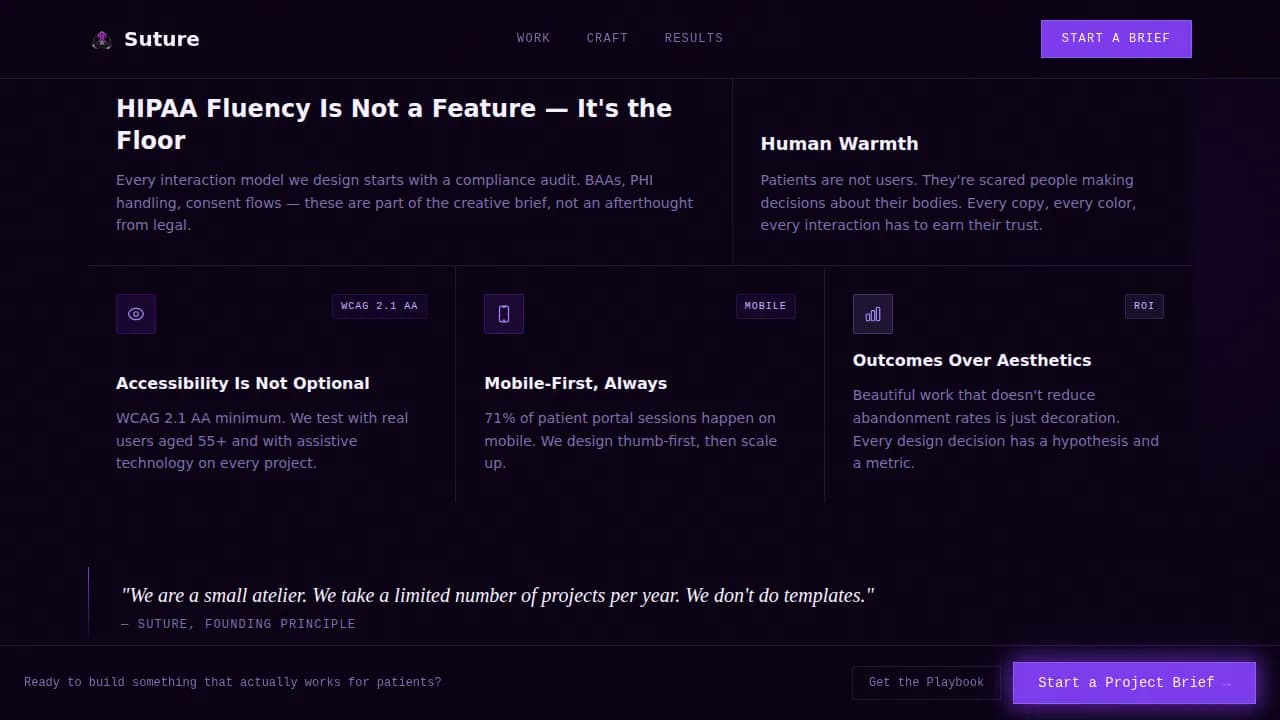 Suture — Premium Healthcare Design Landing Page Template