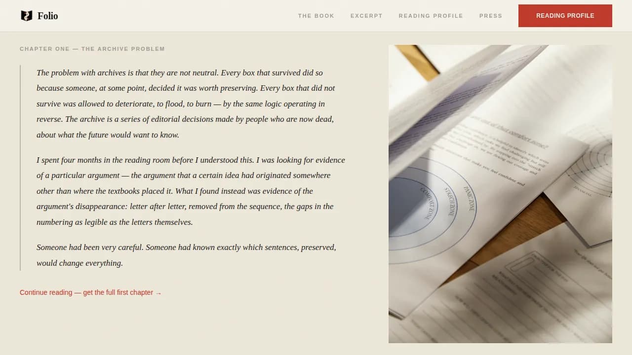 Author — Editorial Non-Fiction Writer Landing Page Template