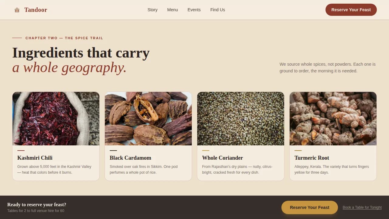 Ember — Authentic Indian Event Catering Landing Page Template