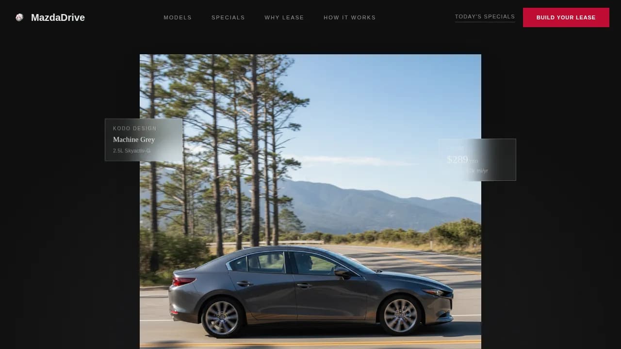 Mazda - Premium Lease Configurator Landing Page Template