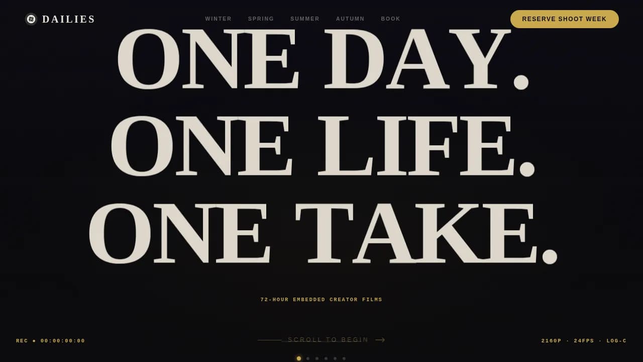 Cinema — Bold Video Production Landing Page Template