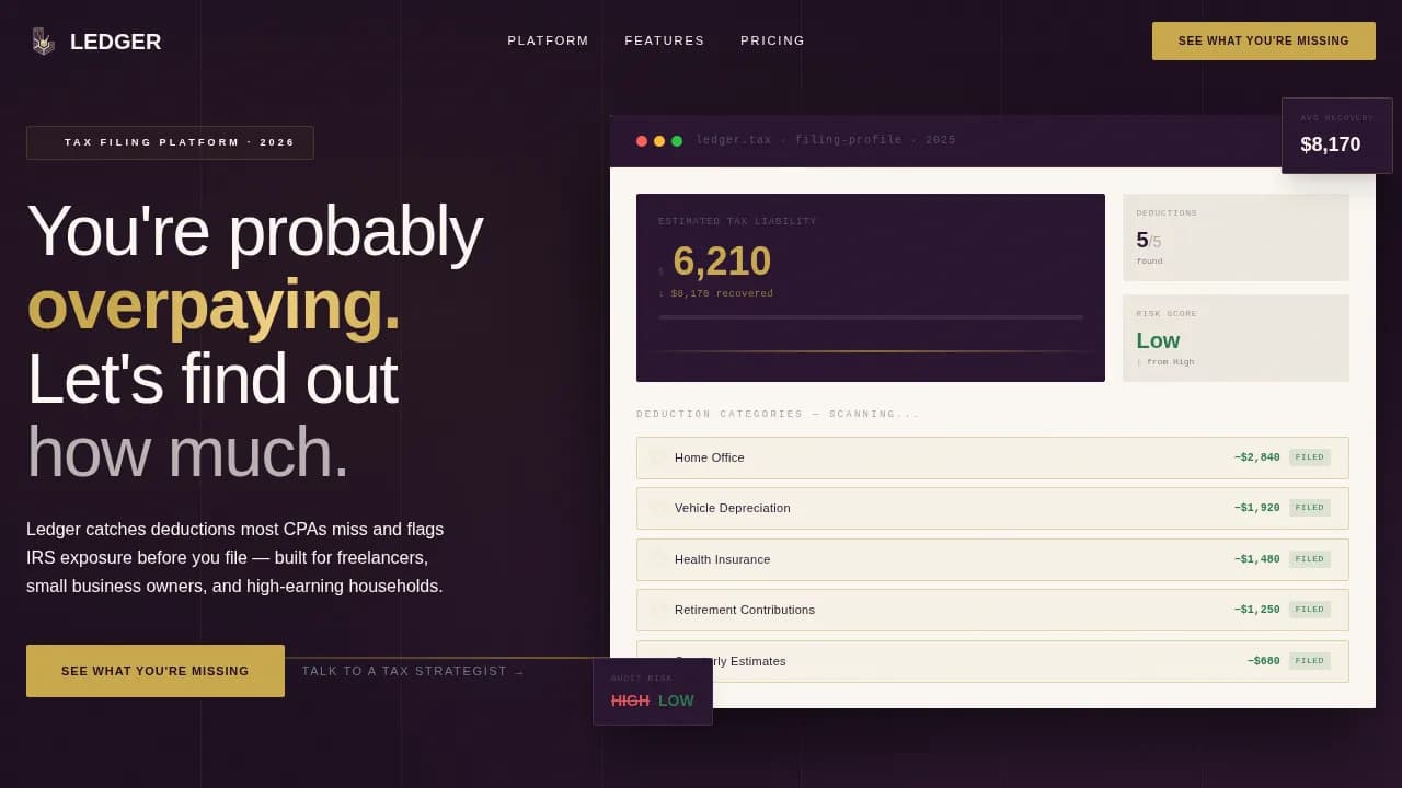 Secure — Streamlined Tax Preparation Landing Page Template