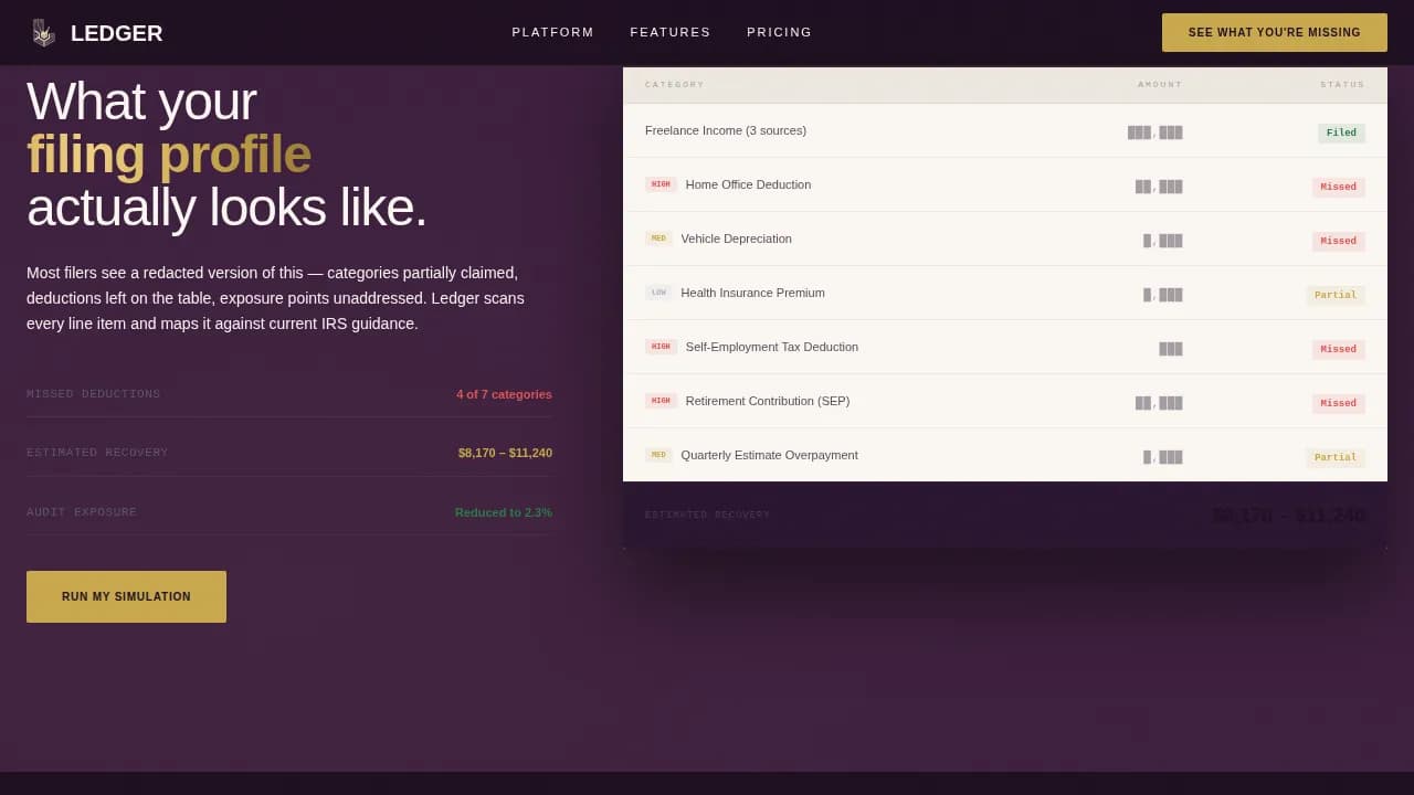 Secure — Streamlined Tax Preparation Landing Page Template