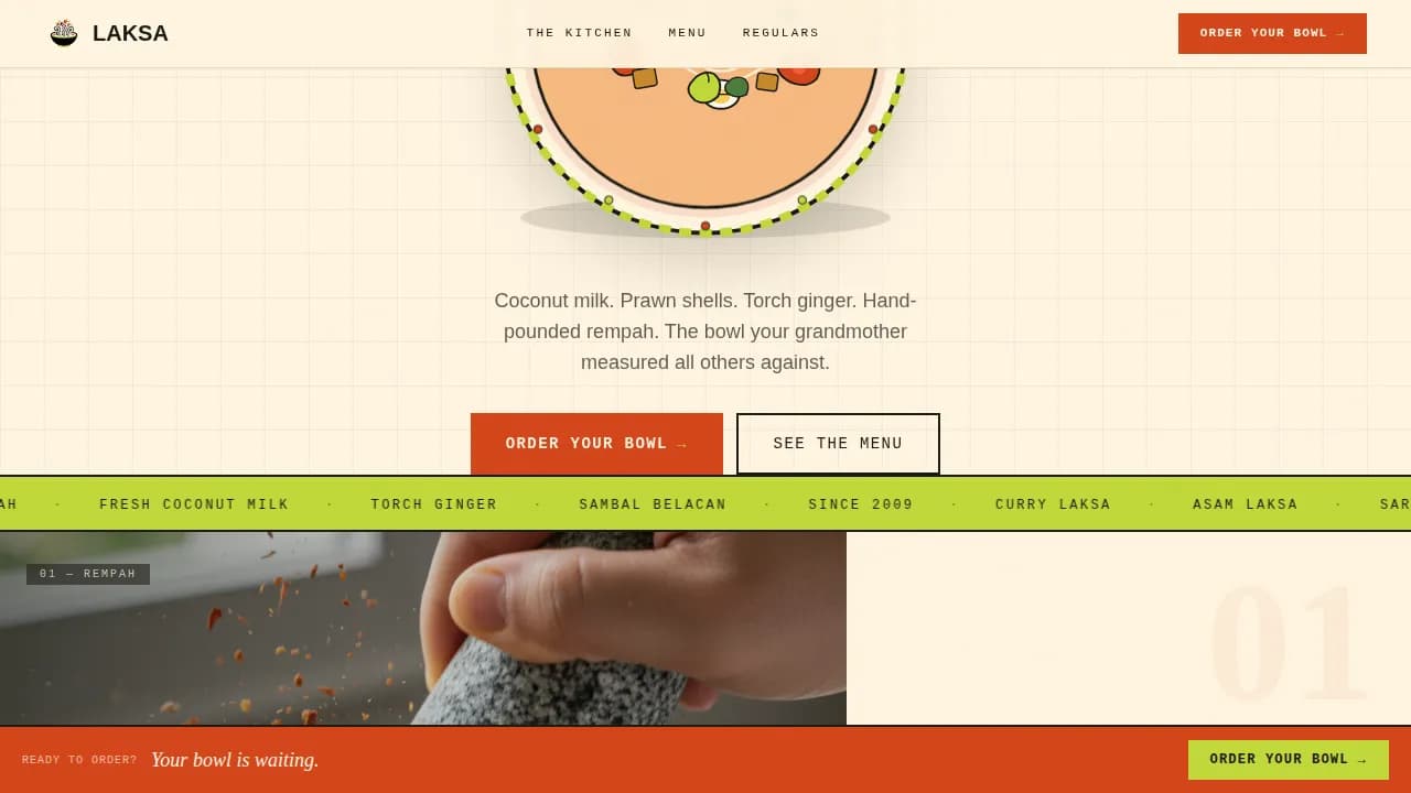 Spice — Vibrant Southeast Asian Dining Landing Page Template