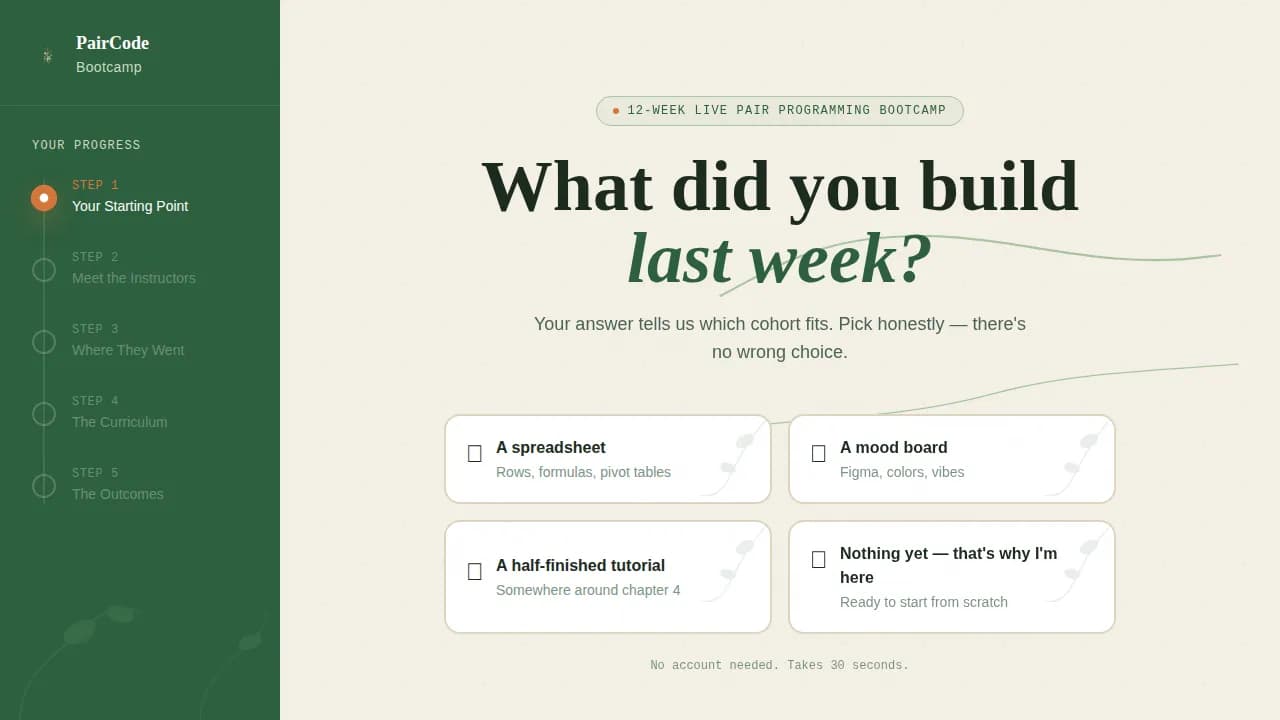 Codepair — Immersive Bootcamp Landing Page Template