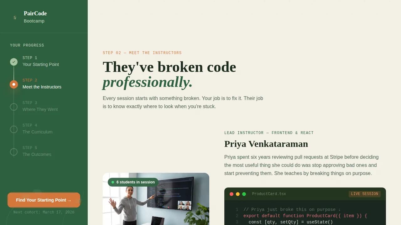 Codepair — Immersive Bootcamp Landing Page Template