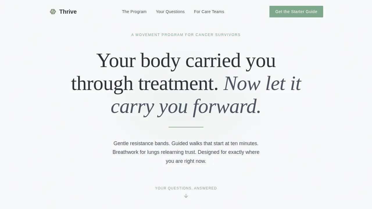 Vitality — Restorative Wellness Program Landing Page Template