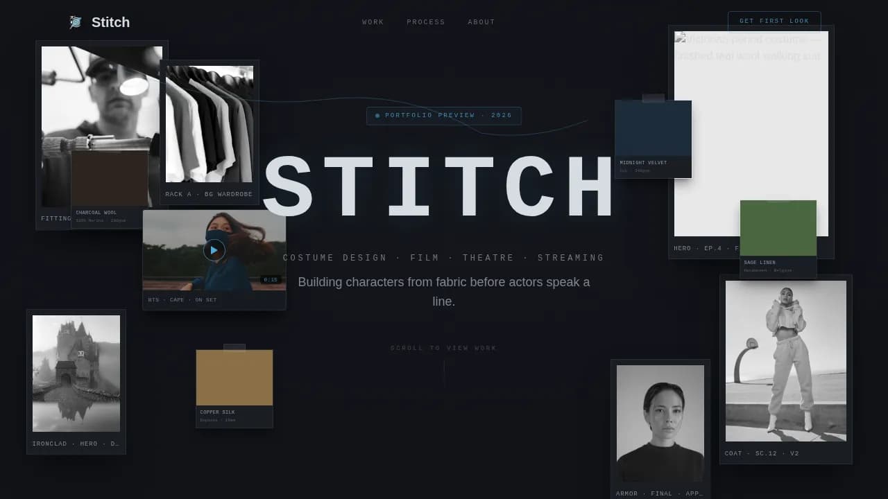 Showcase — Expert Costume Design Portfolio Landing Page Template