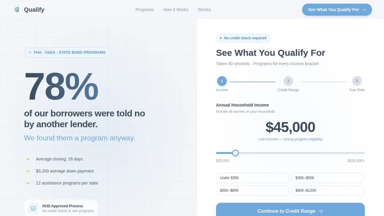 Approve — Accessible Affordable Mortgage Landing Page Template