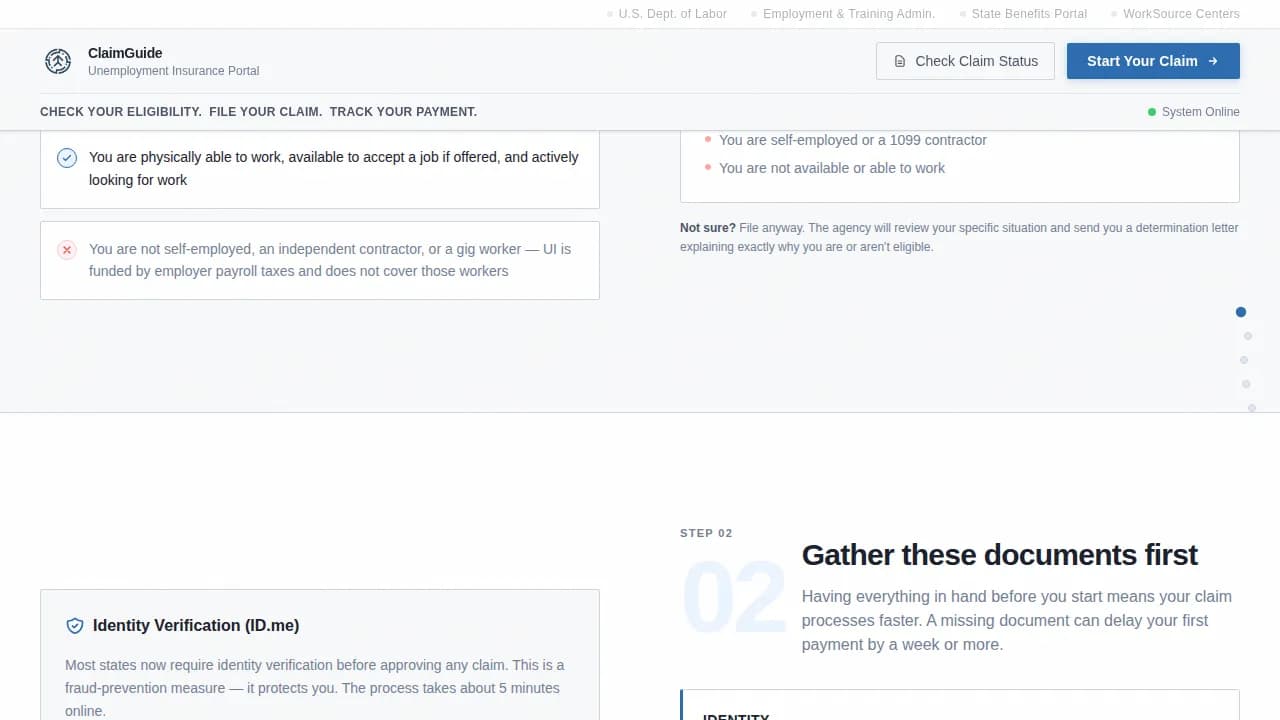 Navigate — Guided Unemployment Support Landing Page Template