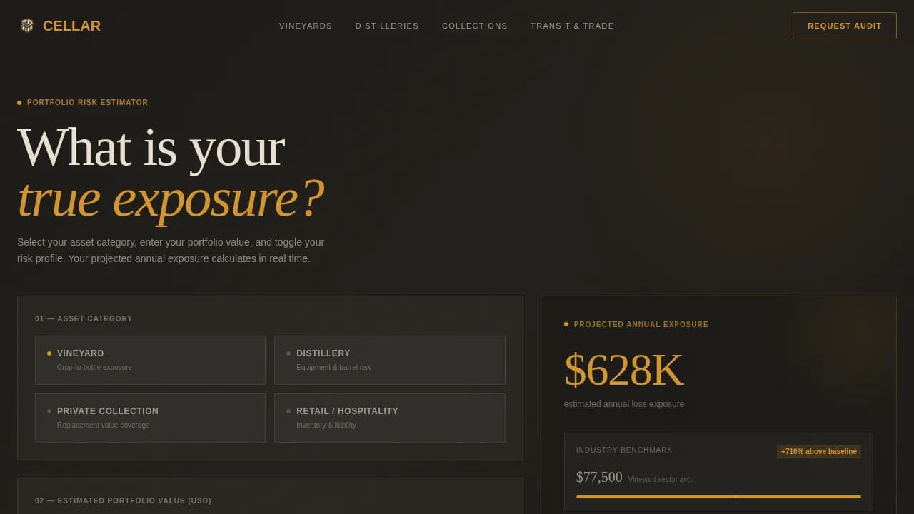 Vault — Premium Beverage Portfolio Landing Page Template