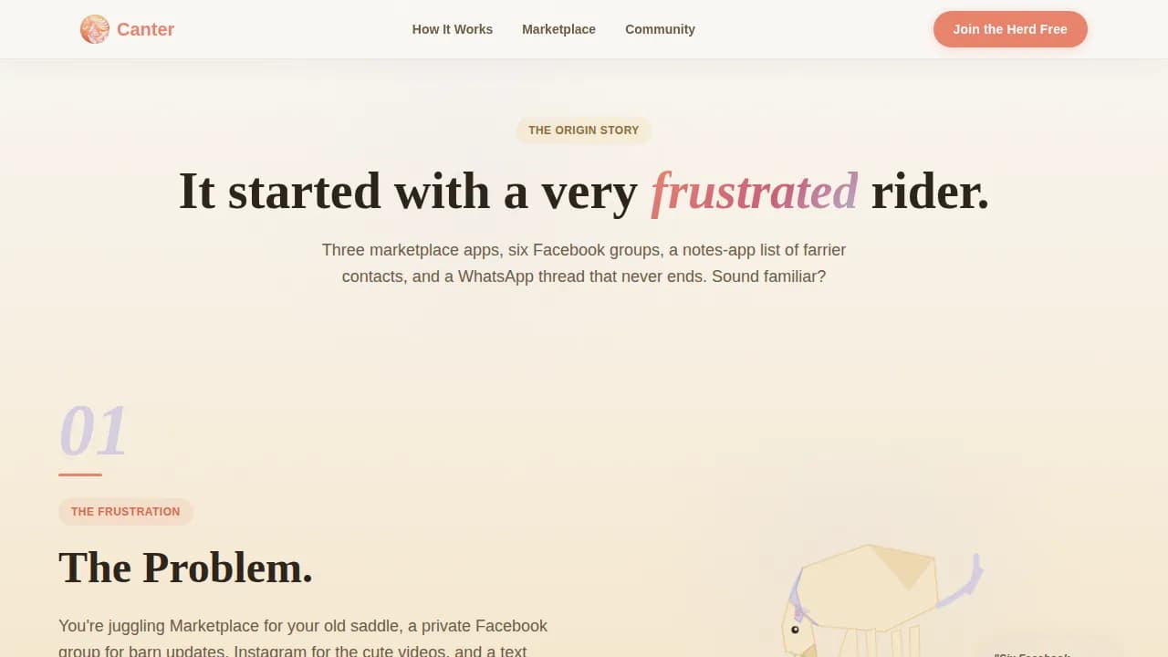 Stable — Equestrian Community Platform Landing Page Template