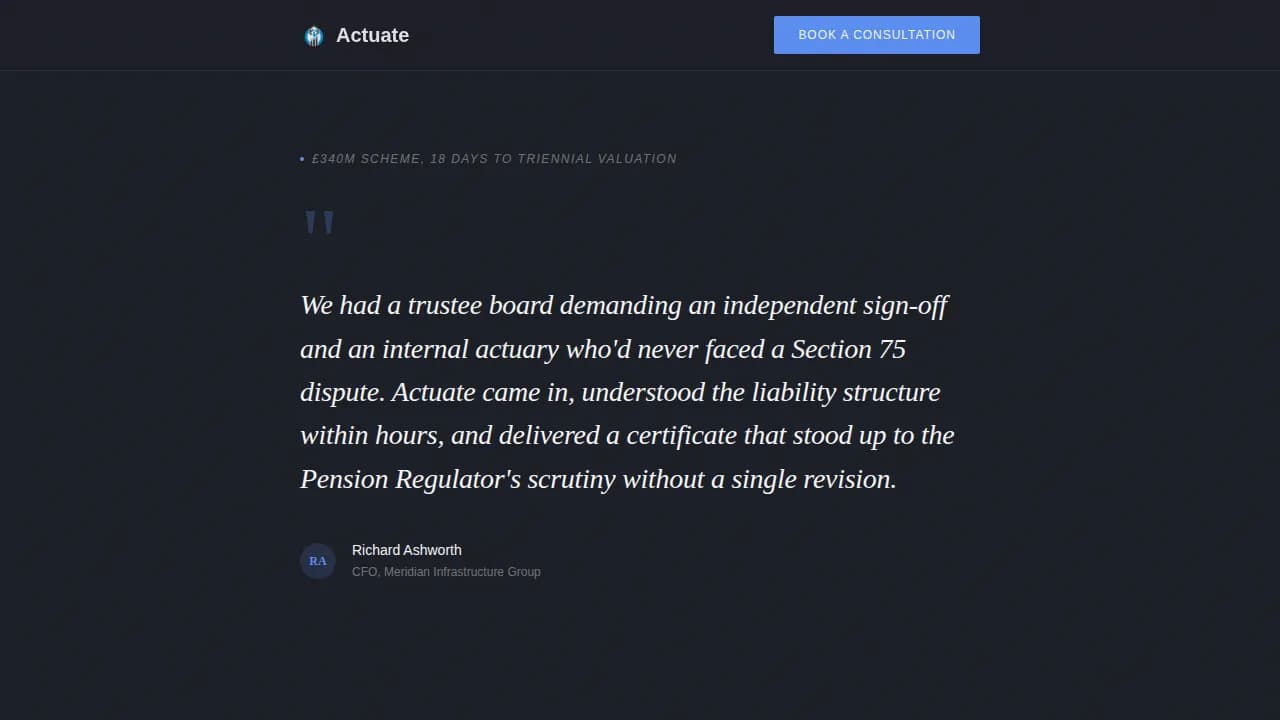 Calculate — Premium Actuary Services Landing Page Template