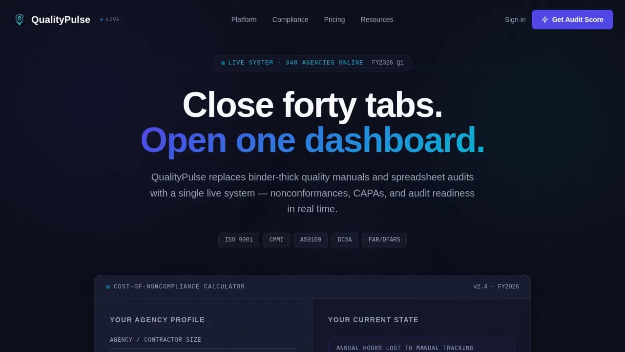 Audit Readiness Compliance Professional Website Template