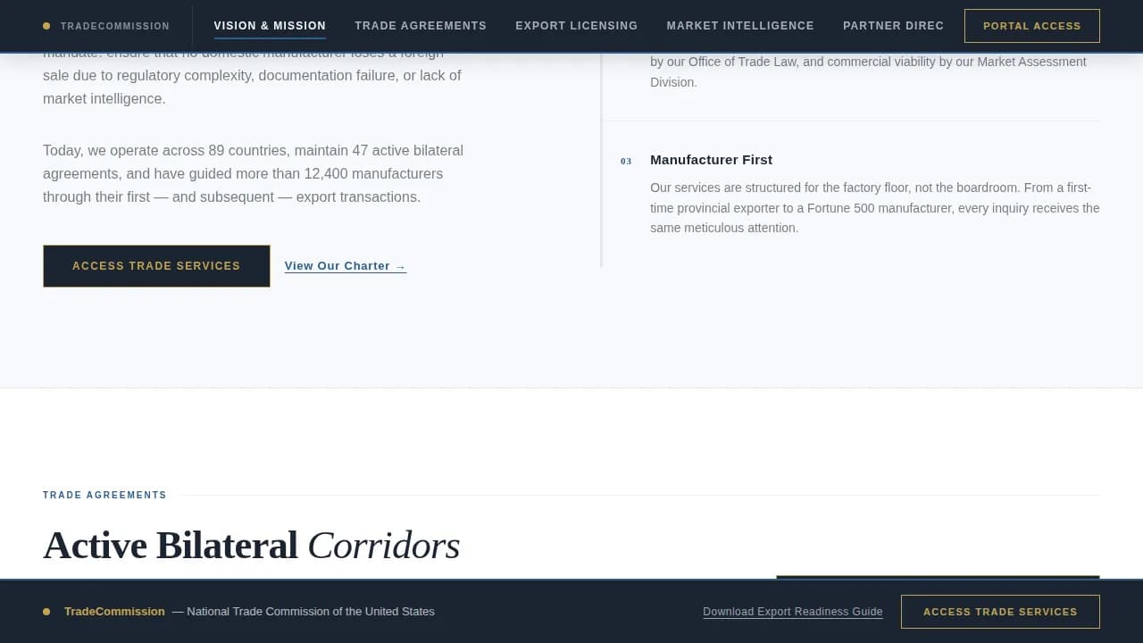 Commission - Authoritative Export Gateway Landing Page Template