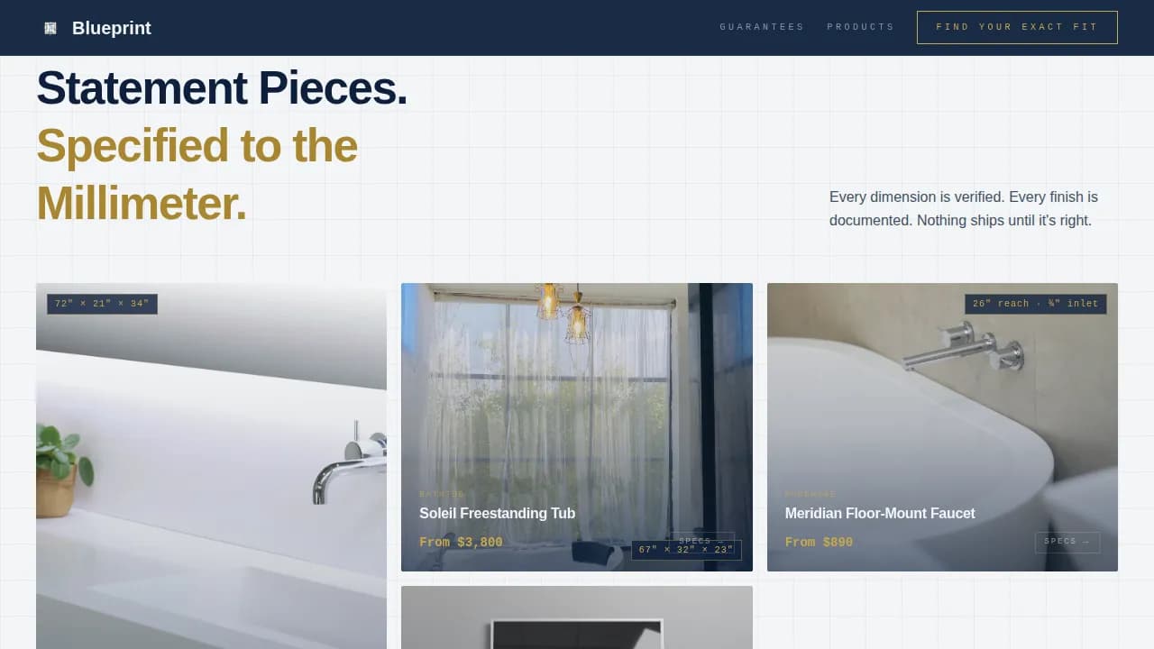 Architect — Premium Bathroom Solutions Landing Page Template