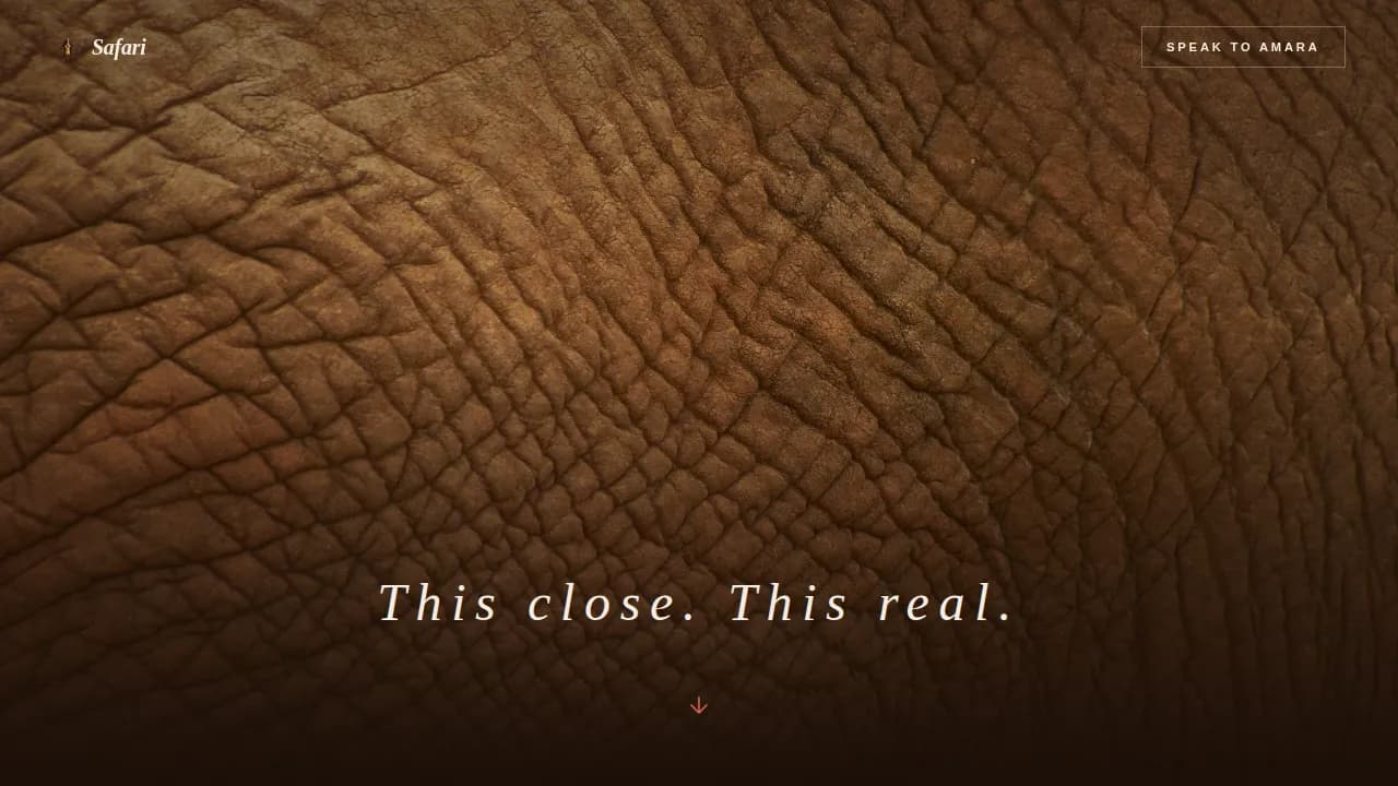 Safari — Curated Kenya Travel Experience Landing Page Template