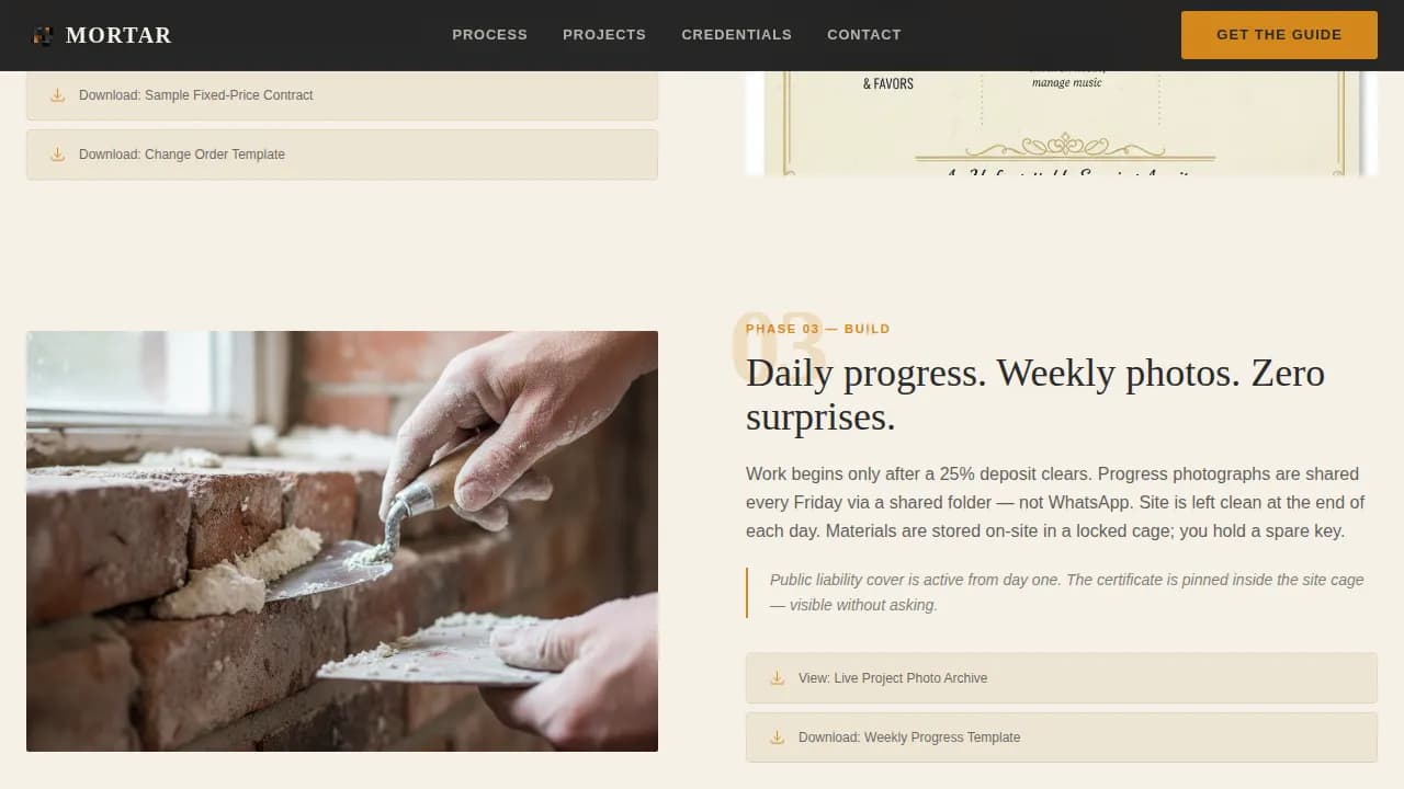 Masonry — Certified Masonry Artisan Landing Page Template