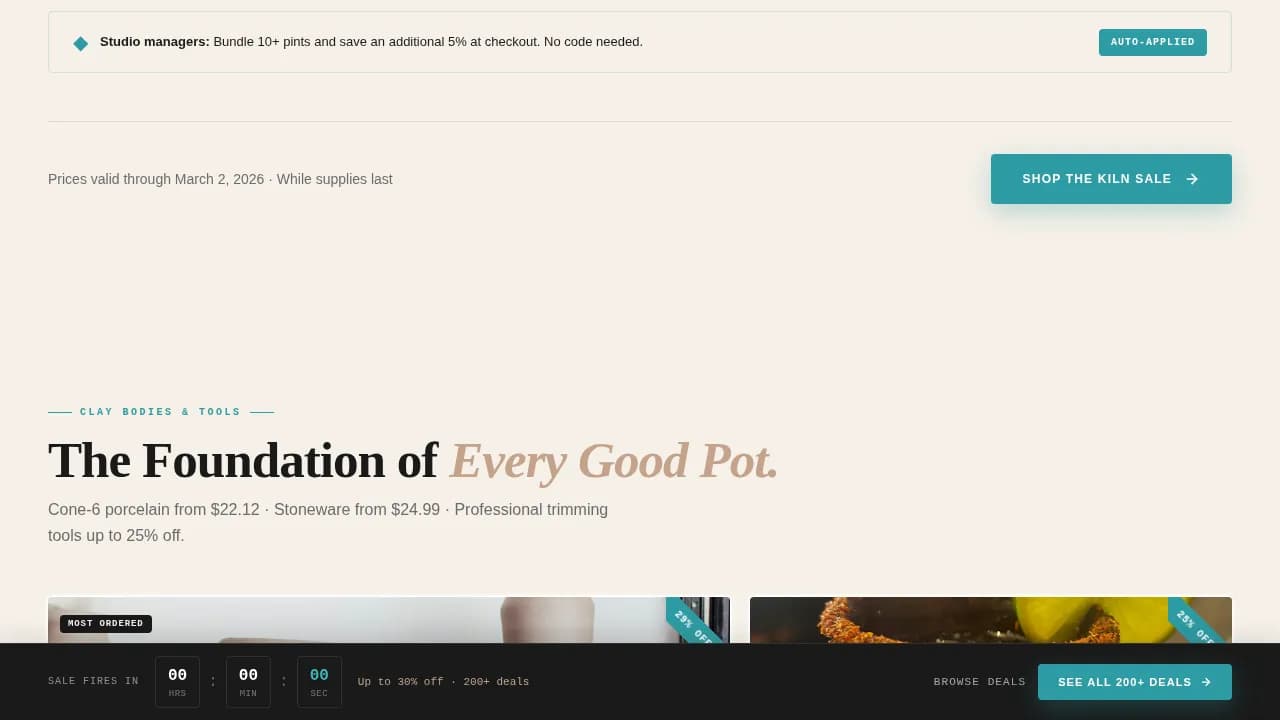 Ceramic — Vibrant Pottery Marketplace Landing Page Template