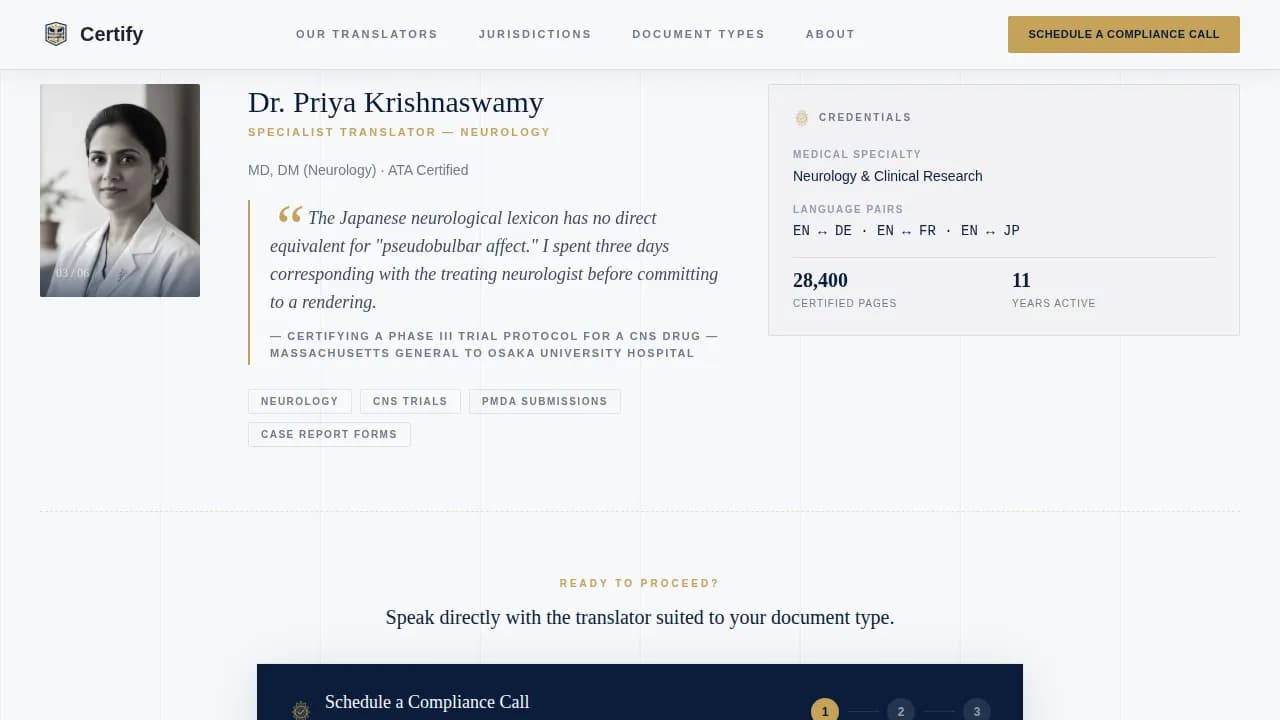 Validate — Expert Medical Translation Landing Page Template