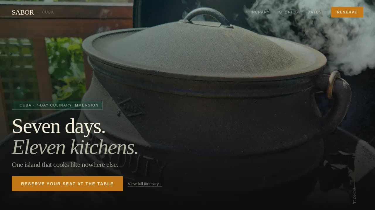 Voyage — Immersive Caribbean Culinary Landing Page Template
