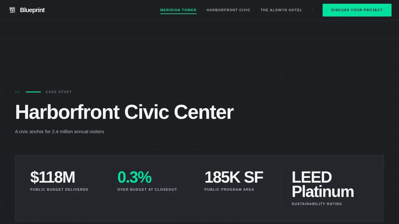 Design — Iconic Architecture Portfolio Landing Page Template