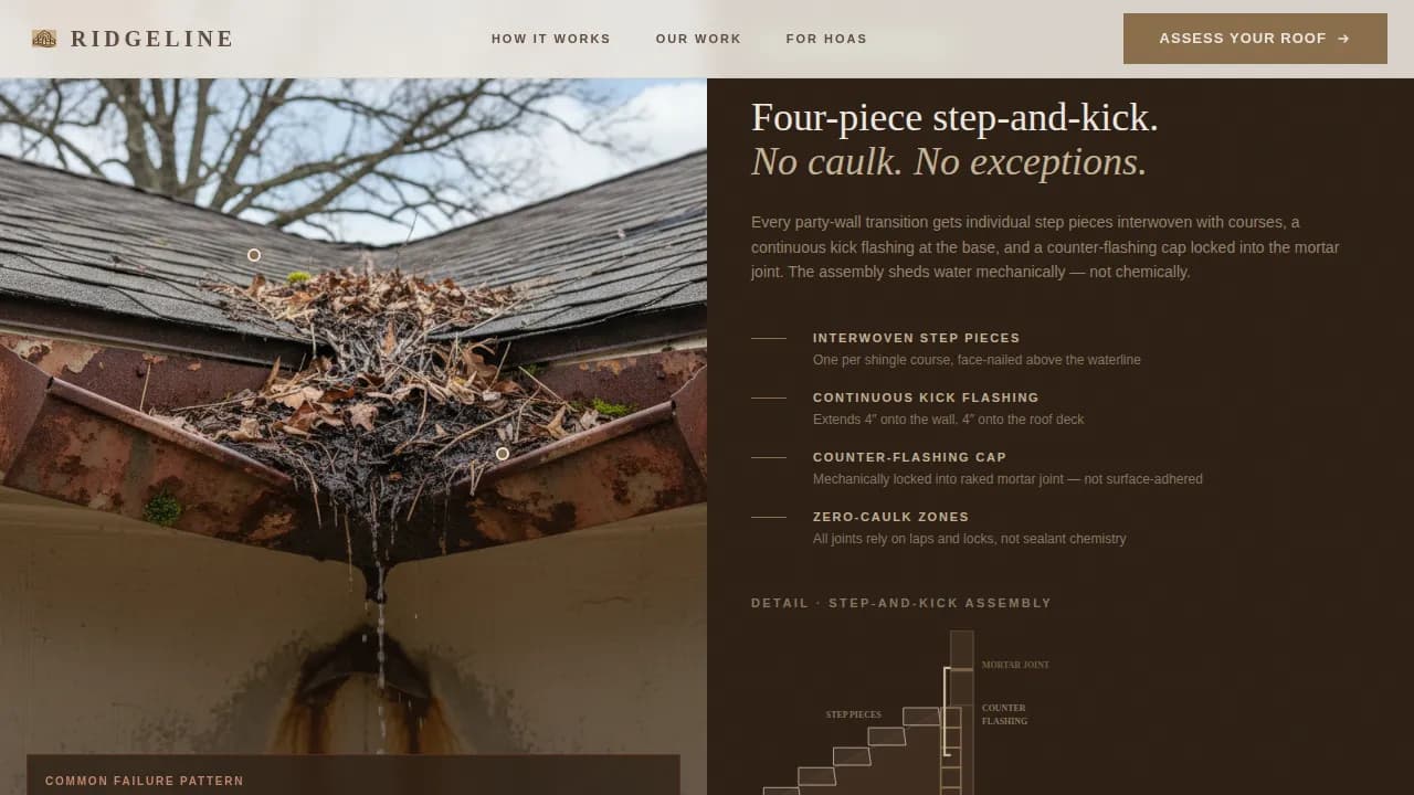 Ridgeline — Expert Roofing Contractor Landing Page Template