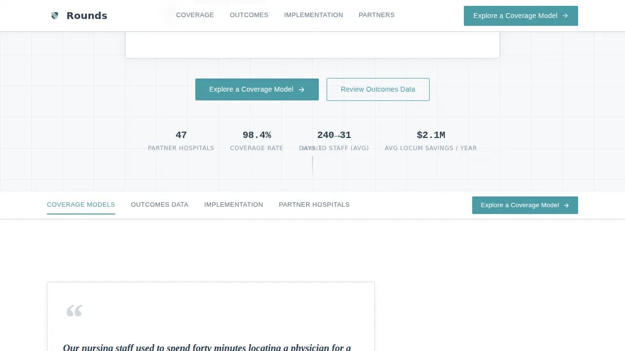 Hospitalist Physician Group B2B Website Template