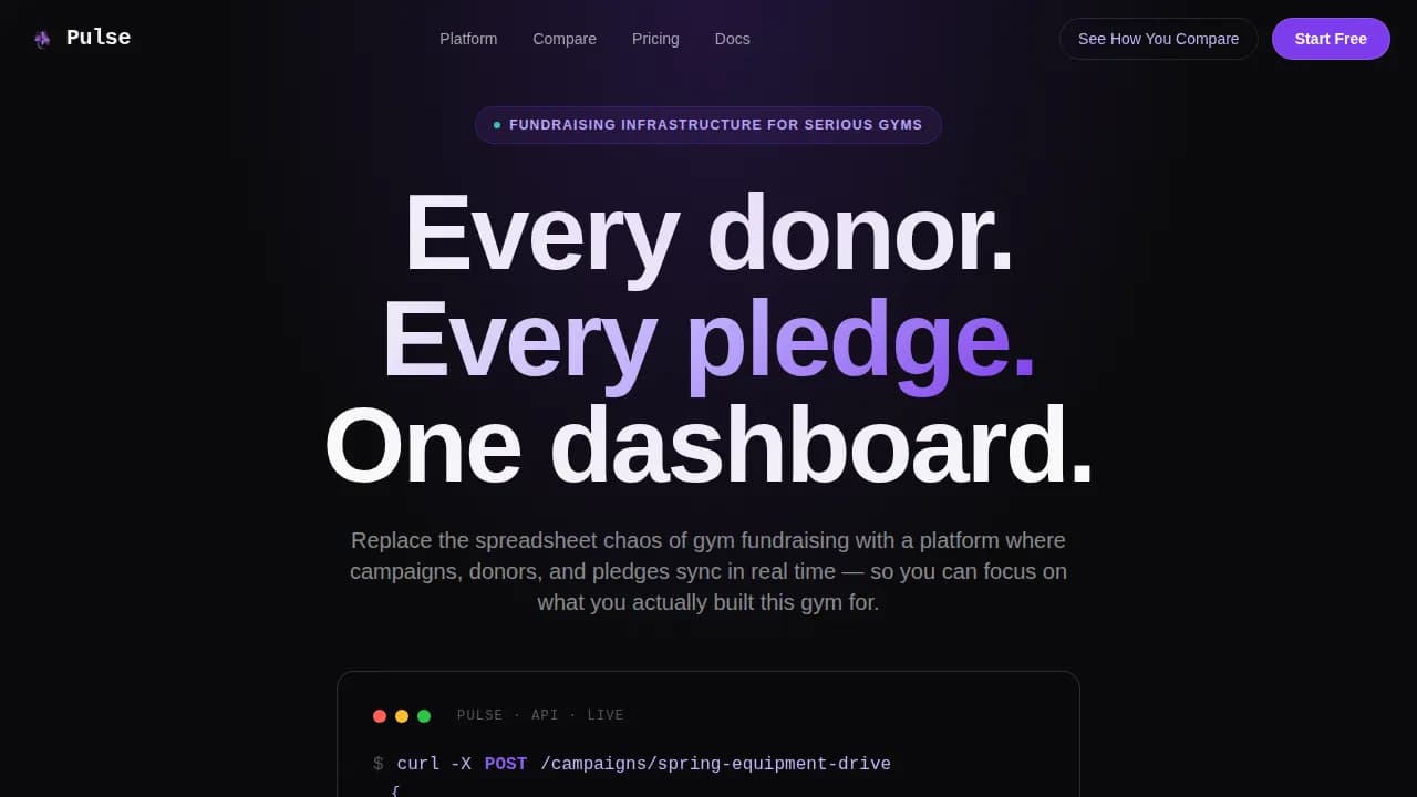 Pulse — Smart Gym Operations Landing Page Template