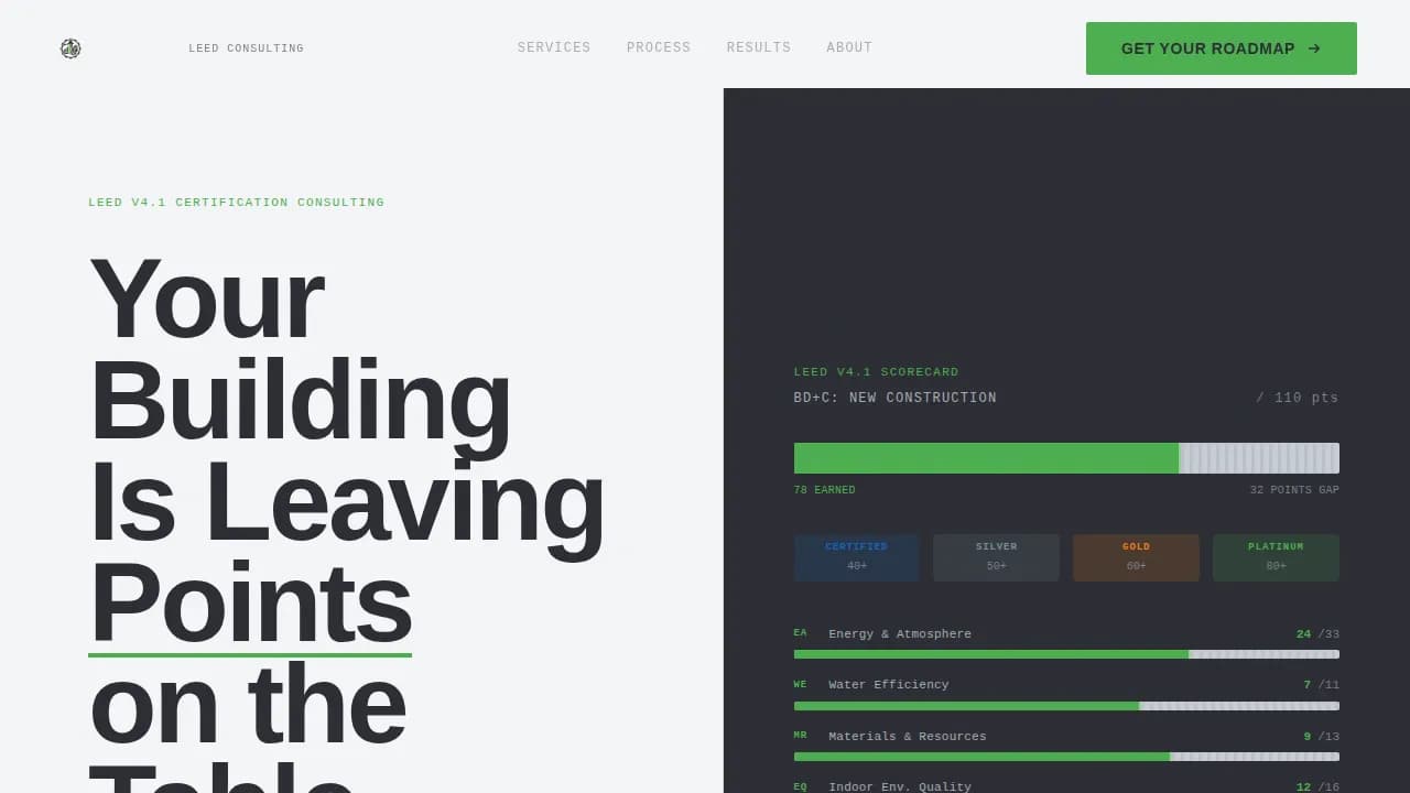 Certify - Expert LEED Green Building Consulting Landing Page Template