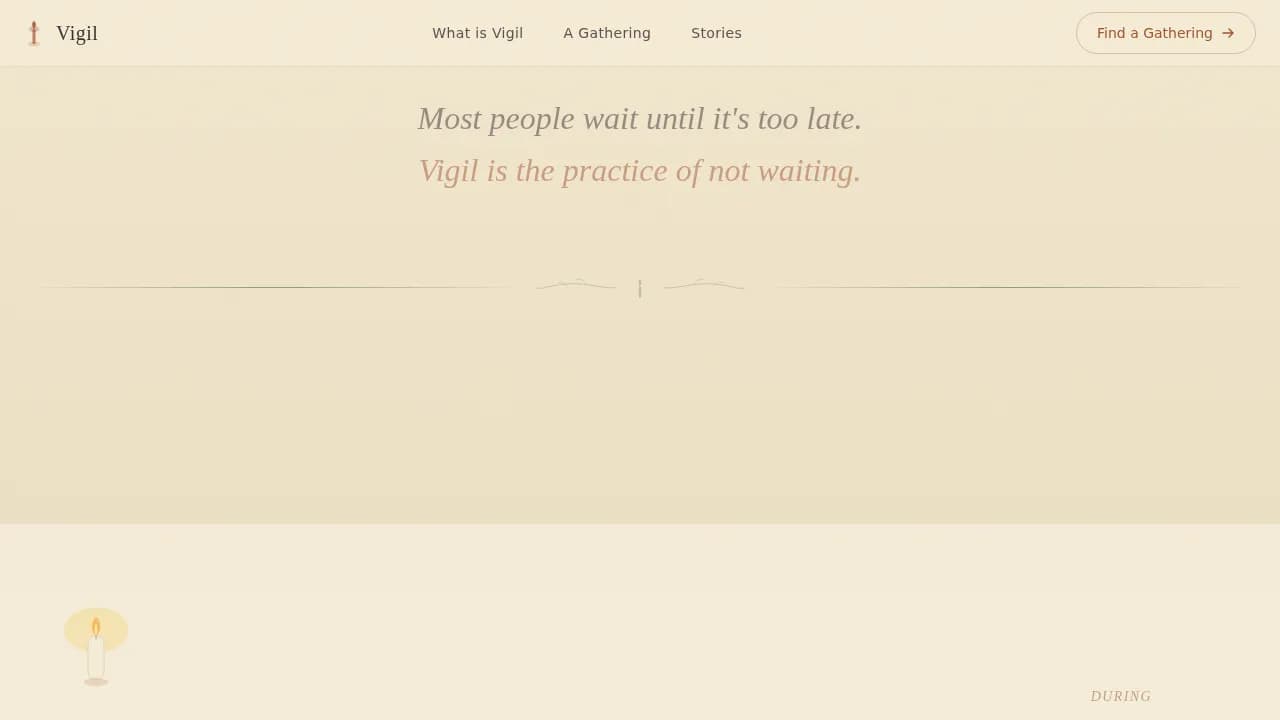 Vigil — Meaningful Celebration Service Landing Page Template