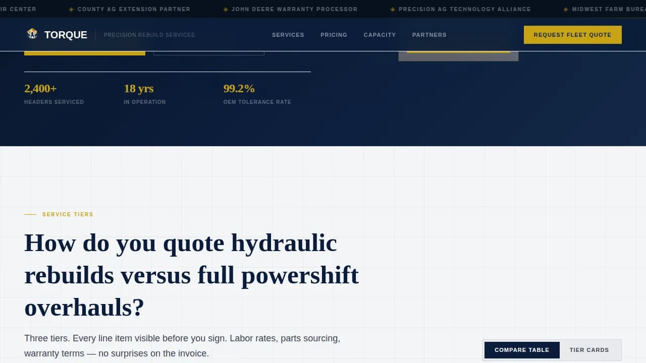 Torque — Reliable Fleet Service Booking Landing Page Template